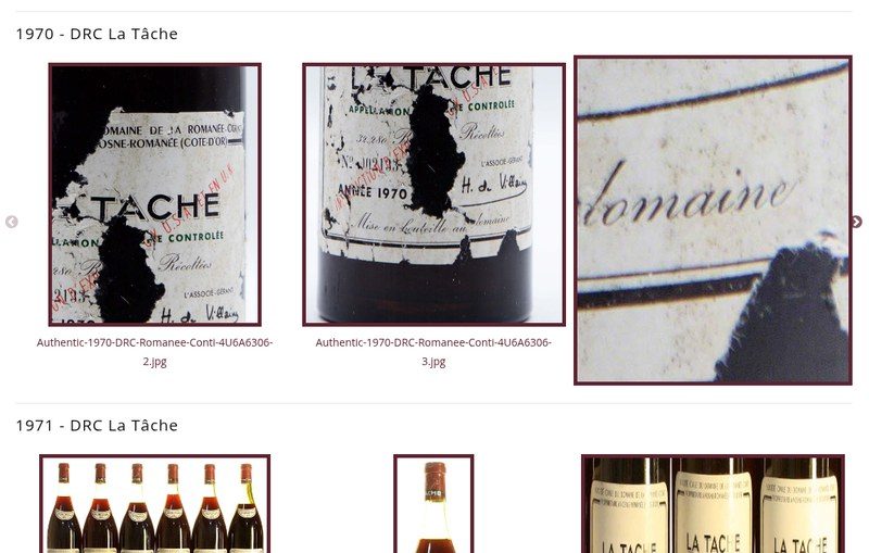 DRC La Tâche authentic bottle gallery